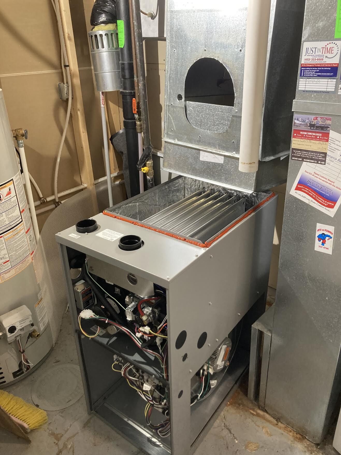 Furnace installation and heating equipment project in Calgary