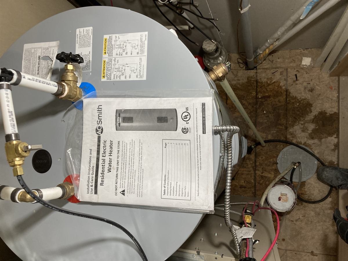 Hot water tank installation project in Calgary